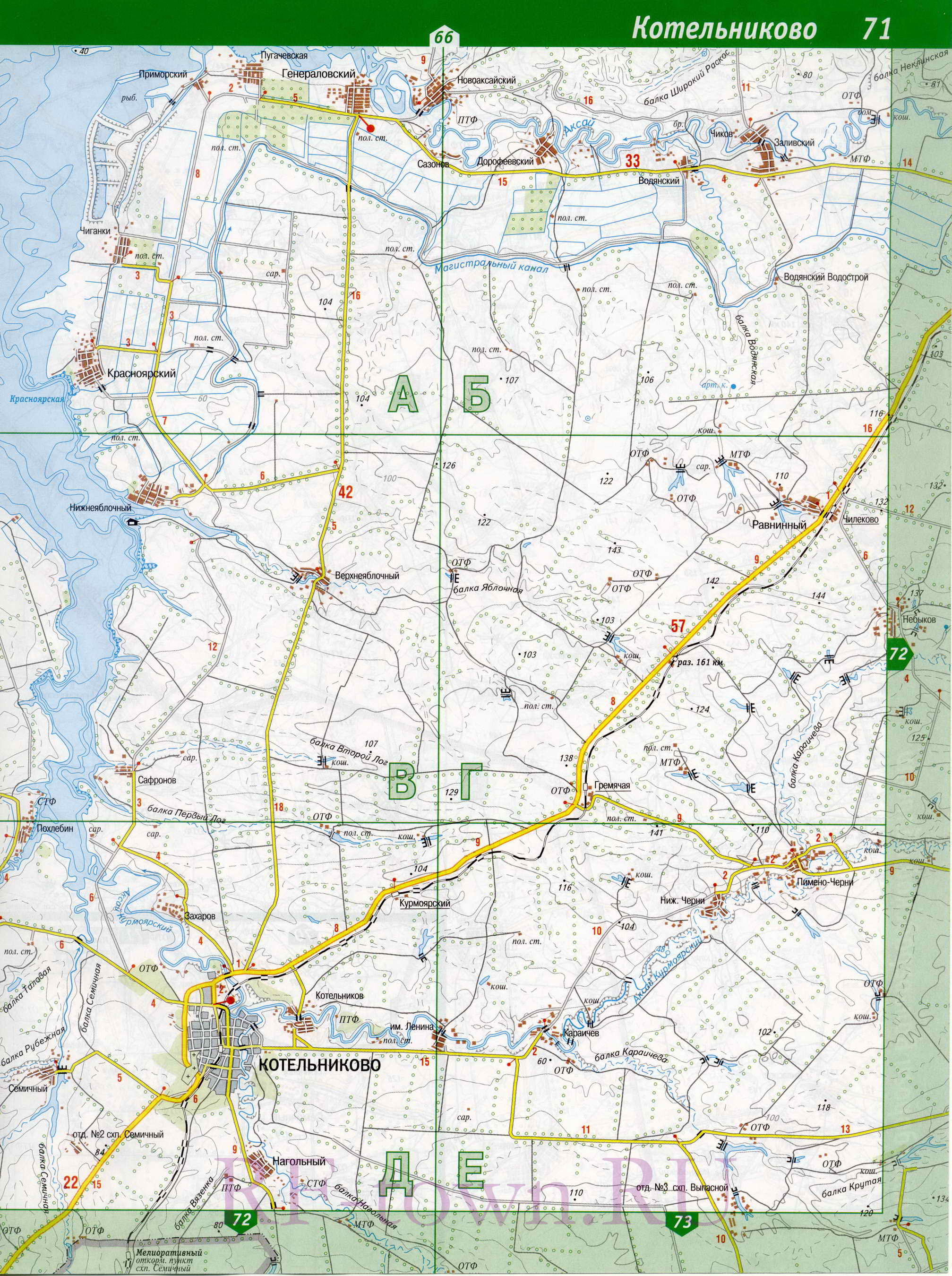 Карта Котельниковского района. Карта автомобильных дорог Котельниковский район Волгоградской области, B0 - 